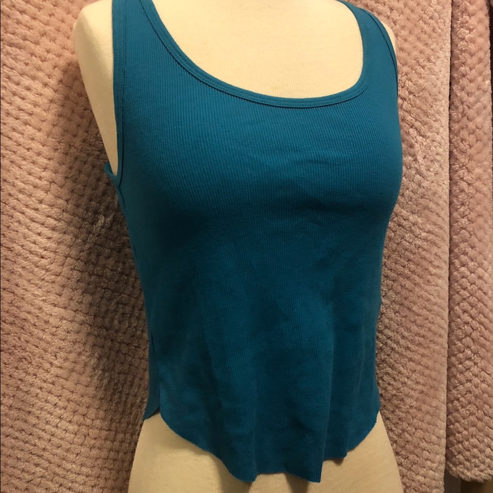 Teal cropped tank